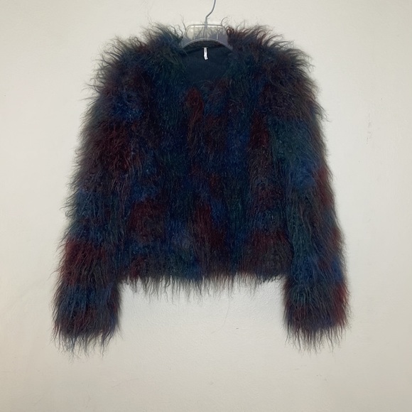 Women's Multicolor Faux Fur Jacket - Picture 2 of 7